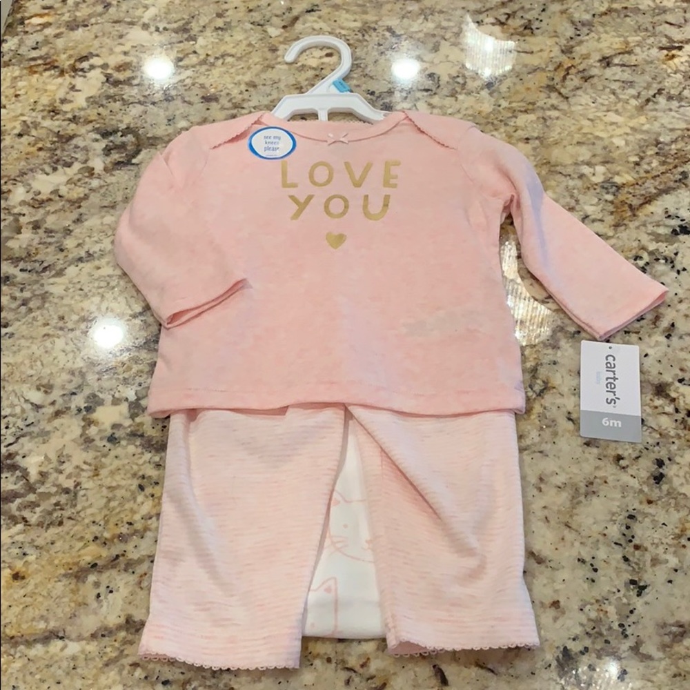 New Baby Girl Carter’s Pink 3 piece set